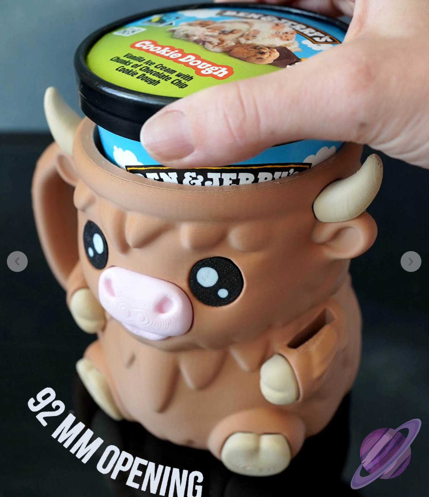 HIGHLAND COW- 3D PRINTED ICE CREAM PINT HOLDER - Like A Duchess