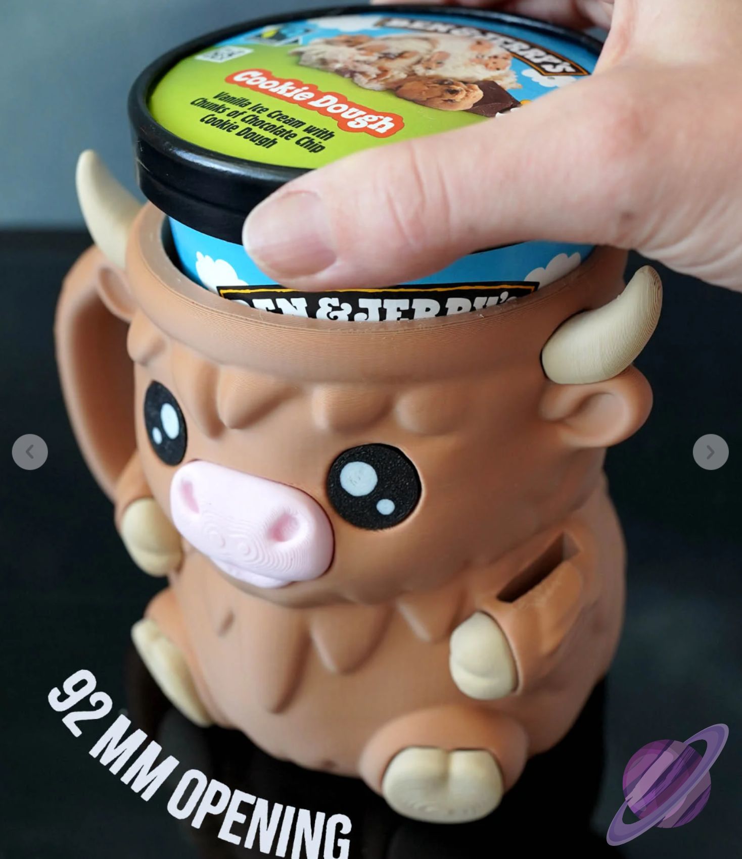 HIGHLAND COW- 3D PRINTED ICE CREAM PINT HOLDER - Like A Duchess