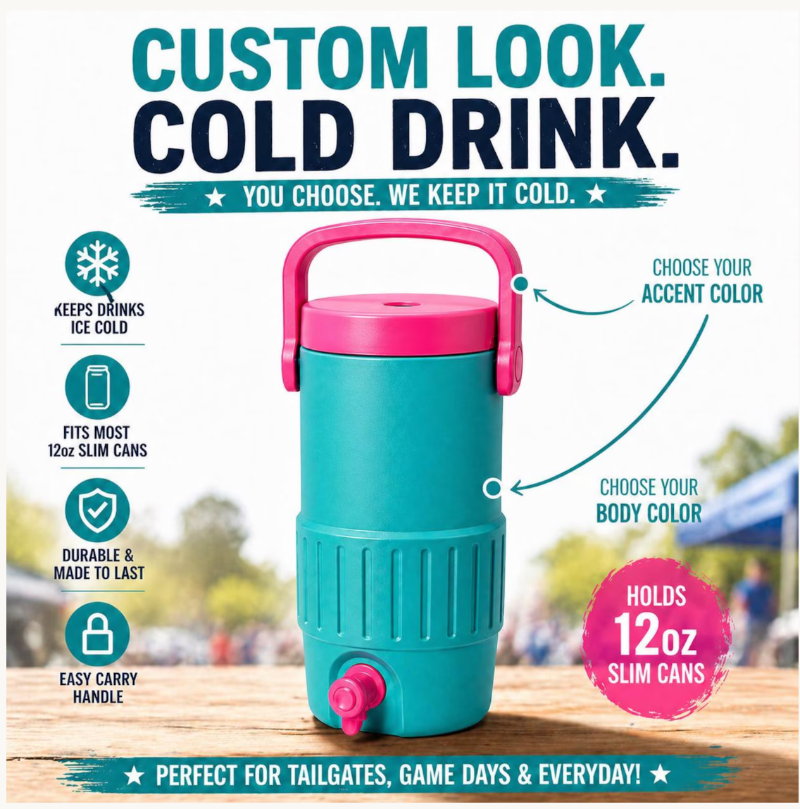 3D PRINTED CUSTOM SIDE LINE 12 OUNCE SKINNY CAN HOLDERS - Like A Duchess