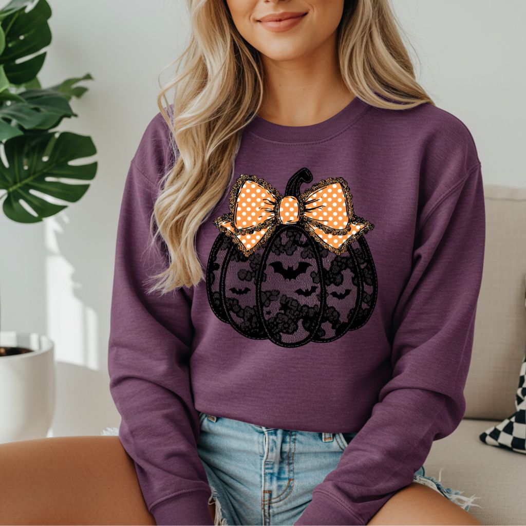 Batty Lace Pumpkin Sweatshirt - Like A Duchess