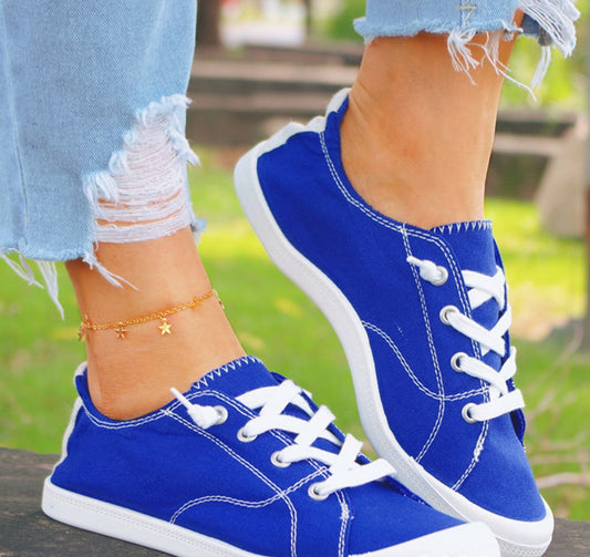 SUMMER SNEAKER -ROYAL BLUE - Like A Duchess