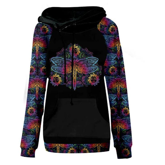 MANDALA DRAGONFLY PULL OVER HOODIE - Like A Duchess