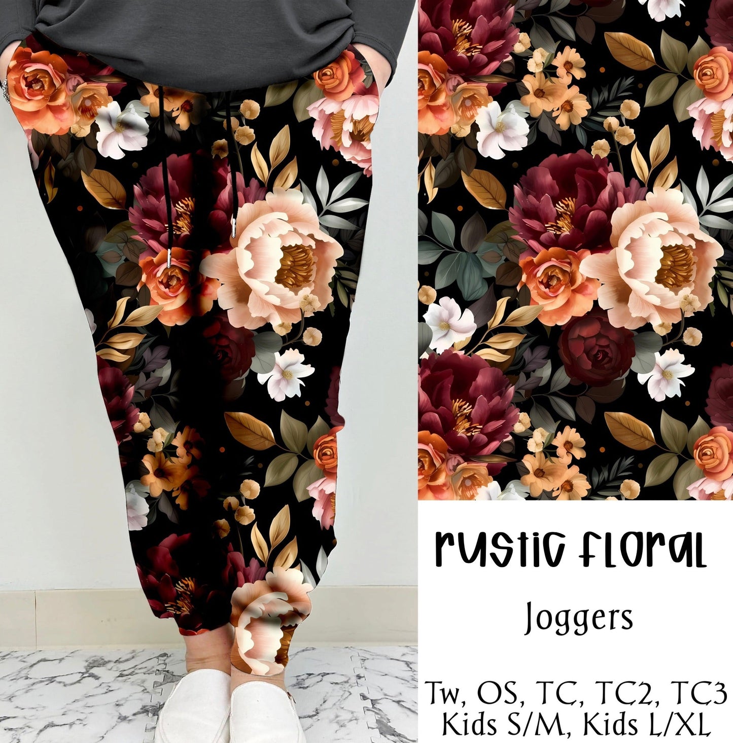 Rustic Floral Leggings/Joggers | Run ends 6/30 | ETA 42 Days - Like A Duchess