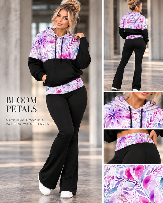 BLOOMING PETALS-PATTERN BLOCK HOODIE-PREORDER CLOSING 10/11