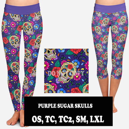 PURPLE SUGAR SKULL- FULL AND CAPRI - Like A Duchess
