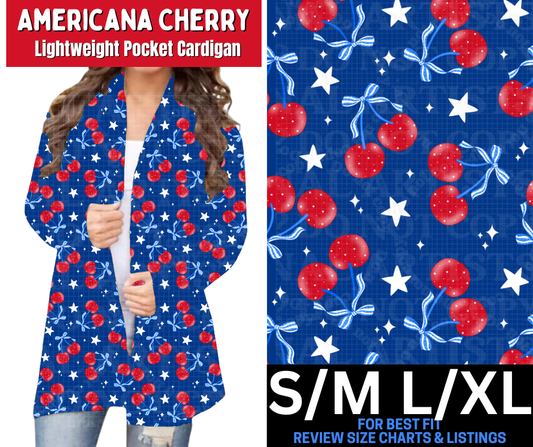 Americana Cherry Pocket Cardigan