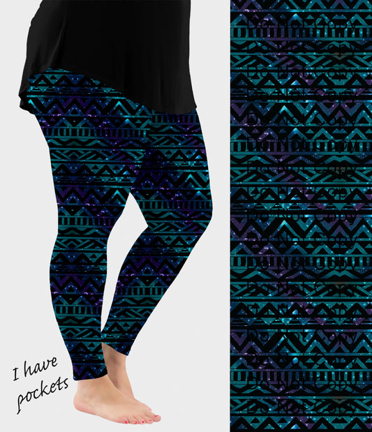 RTS - Aztec Galaxy Leggings w/ Pockets - Like A Duchess