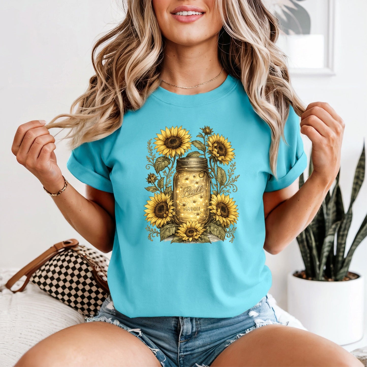Sunflower Mason Jar Tshirt - Like A Duchess