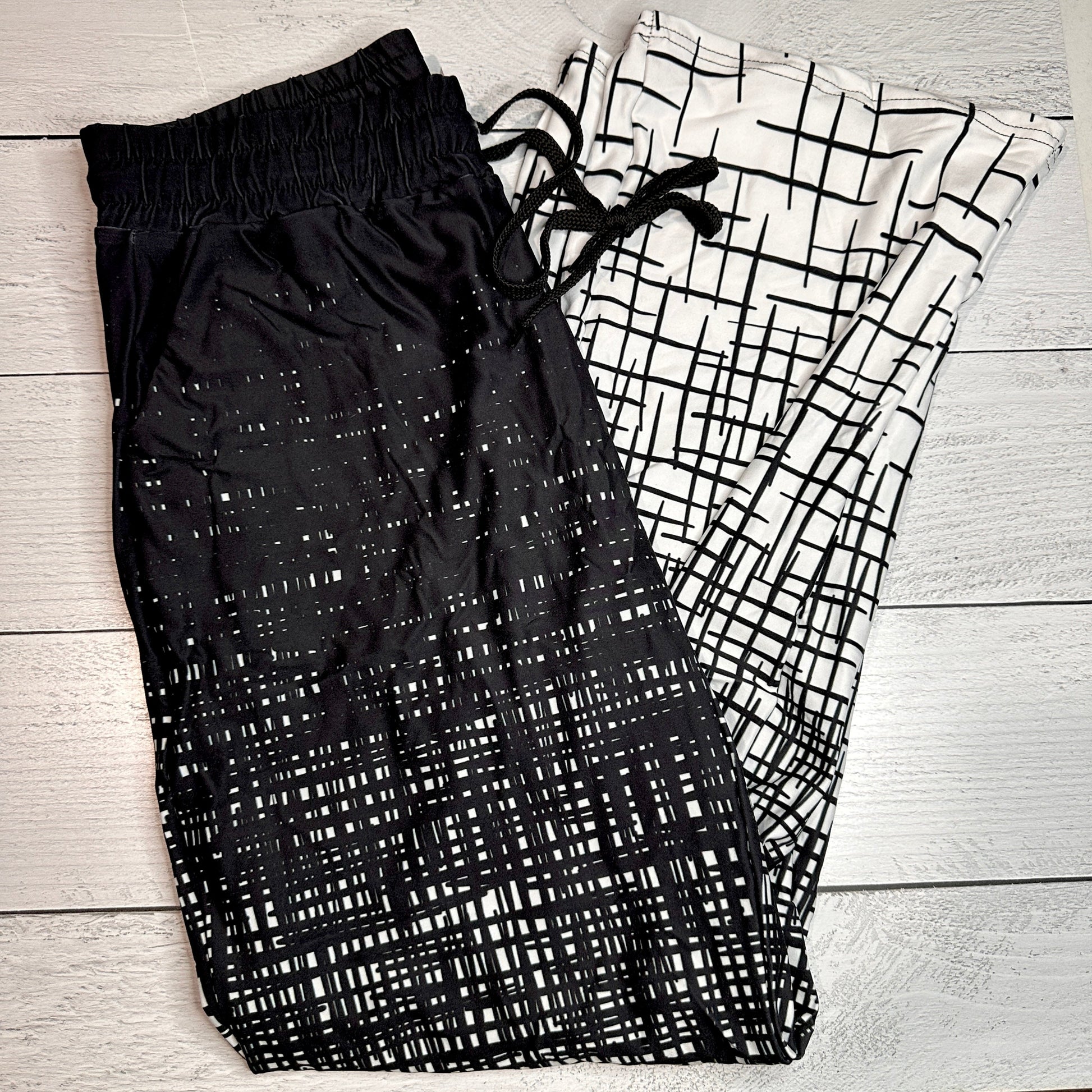 Black & White Crosshatch - Lounge Pants - Like A Duchess