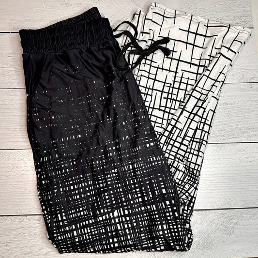 Black & White Crosshatch - Lounge Pants - Like A Duchess