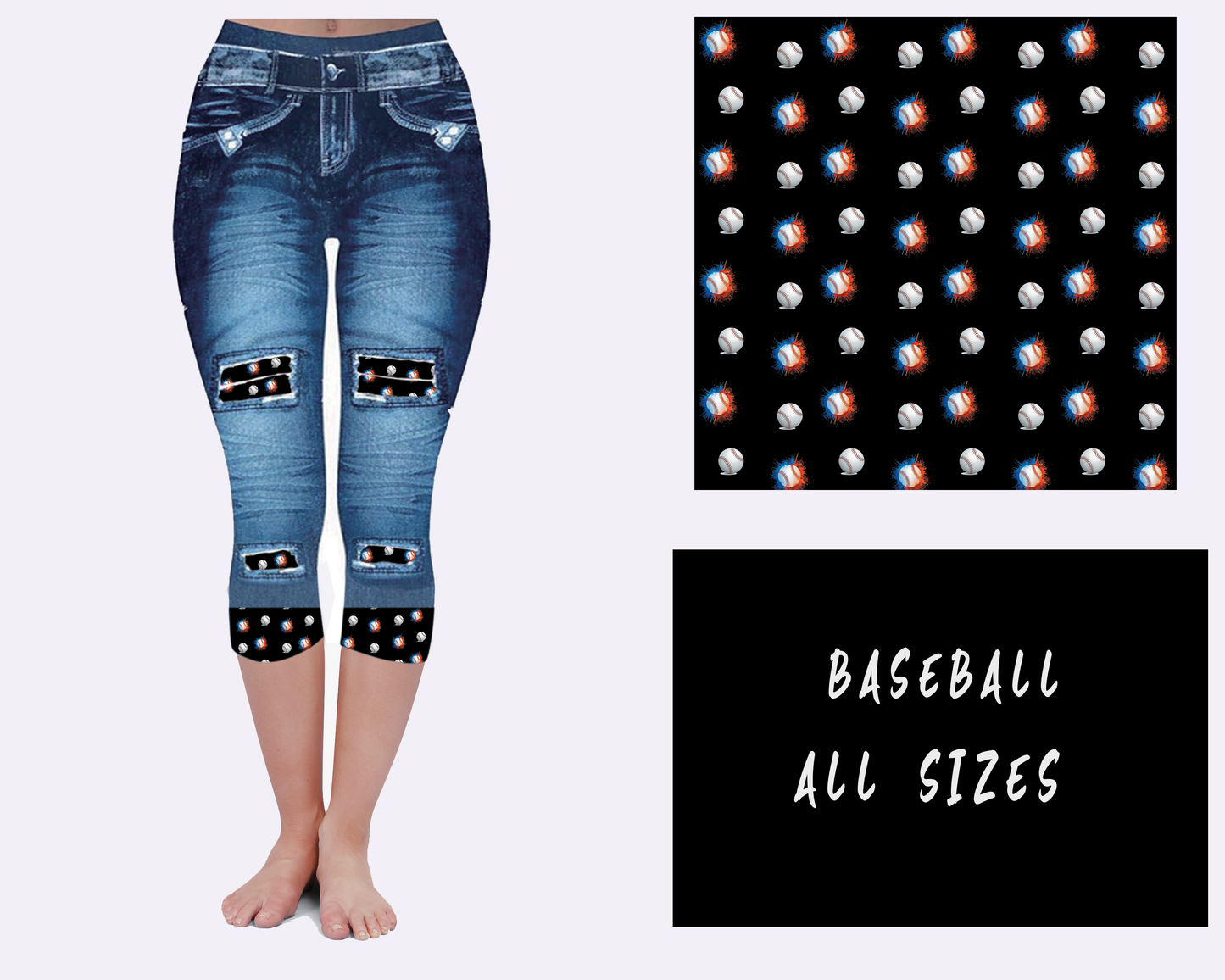 LEGGING JEAN RUN-BASEBALL (ACTIVE BACK POCKETS) - Like A Duchess
