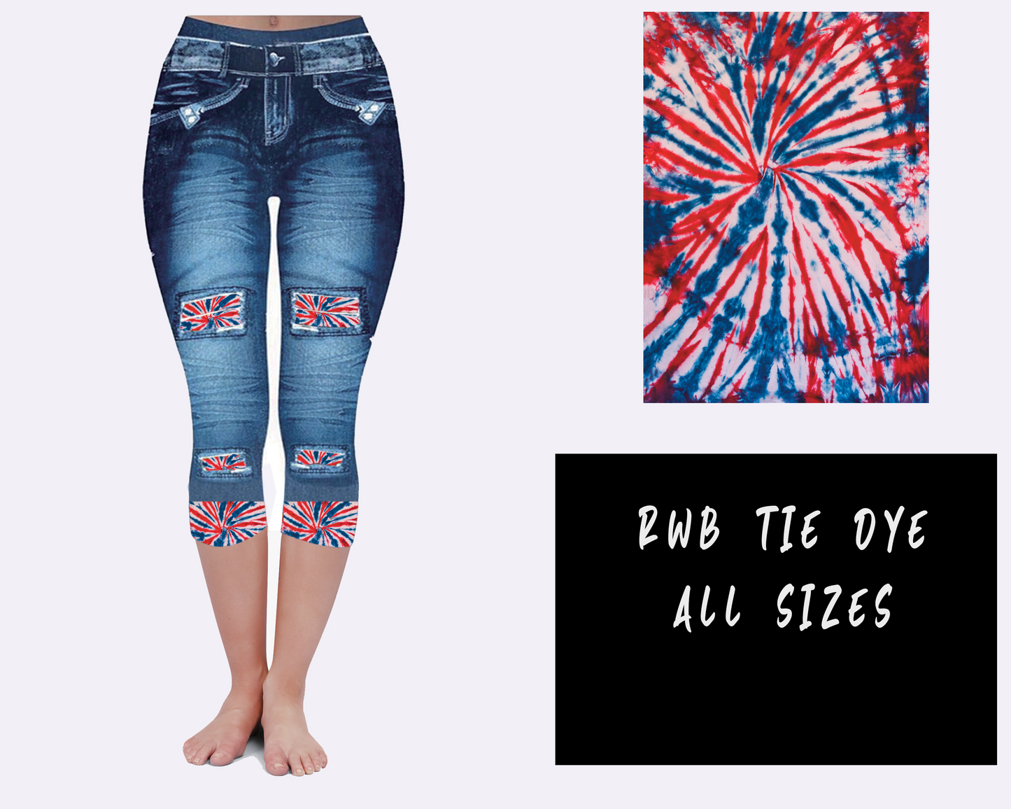 LEGGING JEAN RUN-RWB TIE DYE (ACTIVE BACK POCKETS) - Like A Duchess