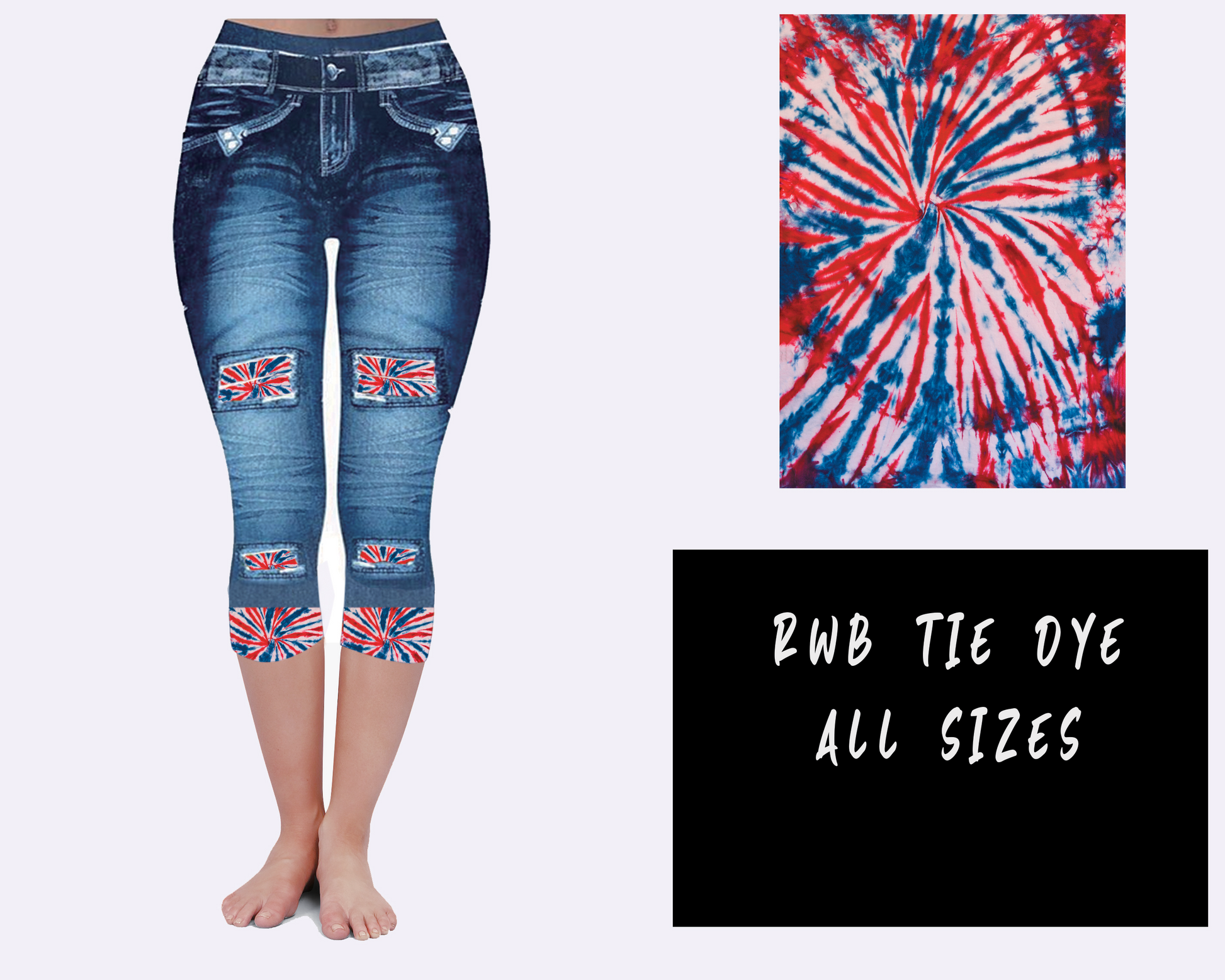 LEGGING JEAN RUN-RWB TIE DYE (ACTIVE BACK POCKETS) - Like A Duchess