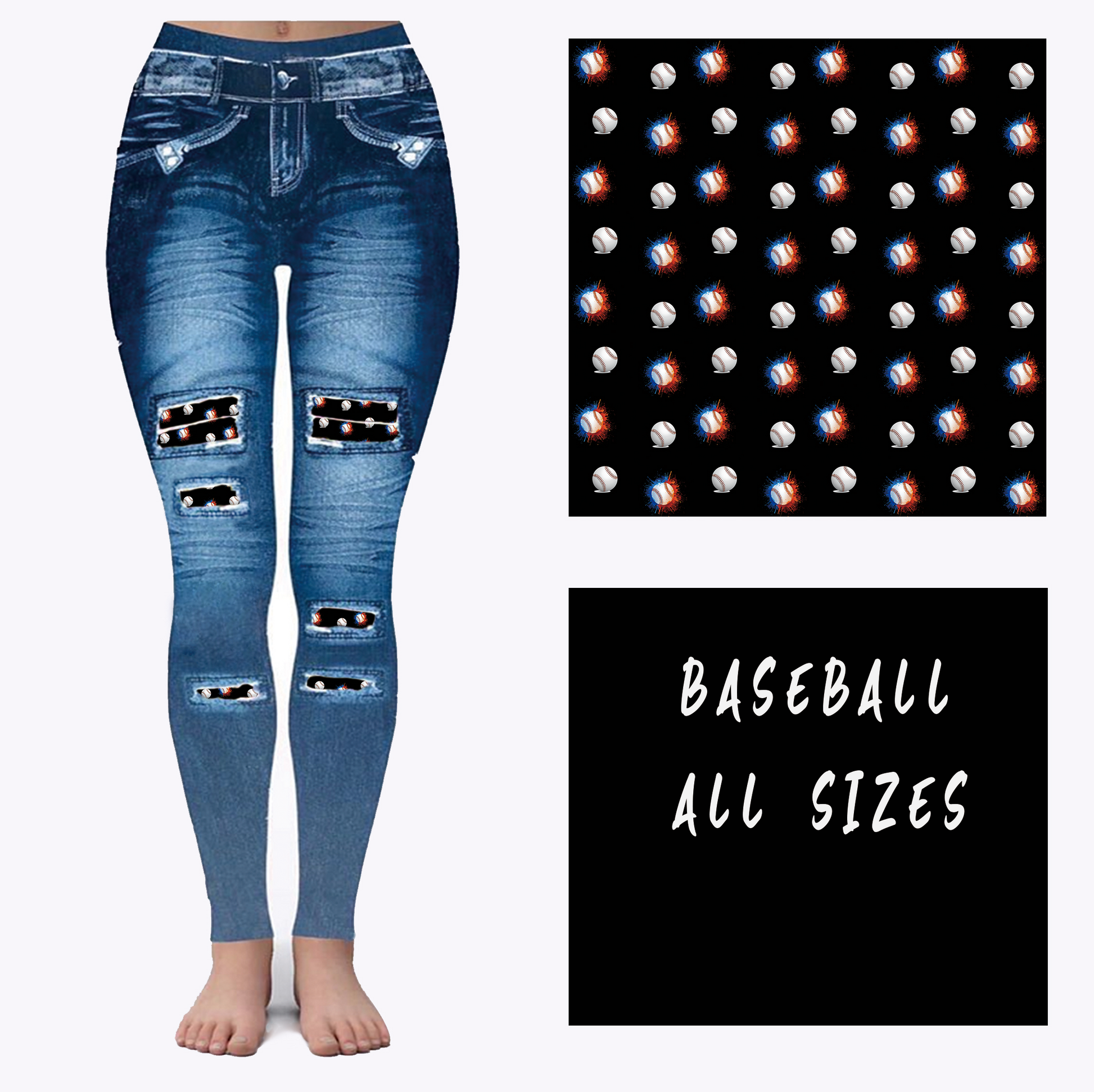 LEGGING JEAN RUN-BASEBALL (ACTIVE BACK POCKETS) - Like A Duchess
