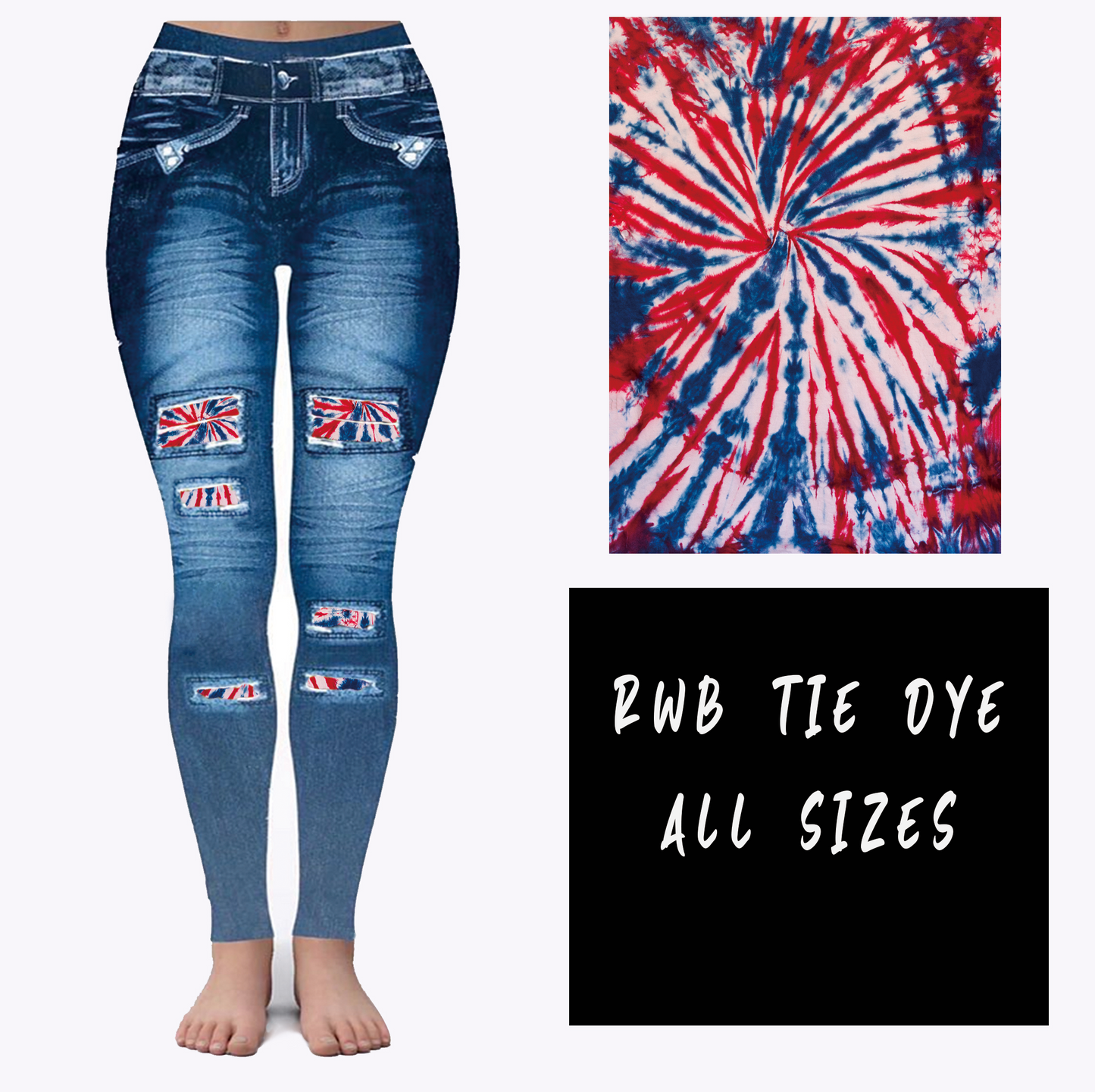 LEGGING JEAN RUN-RWB TIE DYE (ACTIVE BACK POCKETS) - Like A Duchess