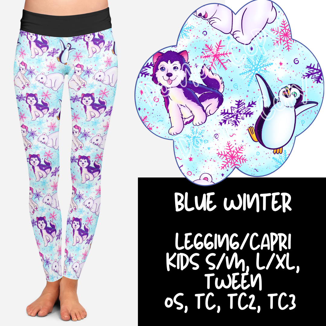 BLUE WINTER - HOLIDAY RUN 1 - LEGGINGS - Like A Duchess