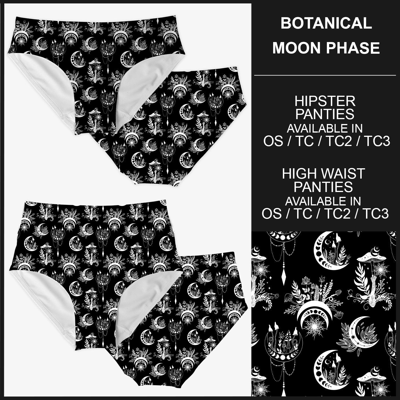 RTS - Botanical Moon Phase Panties - Like A Duchess