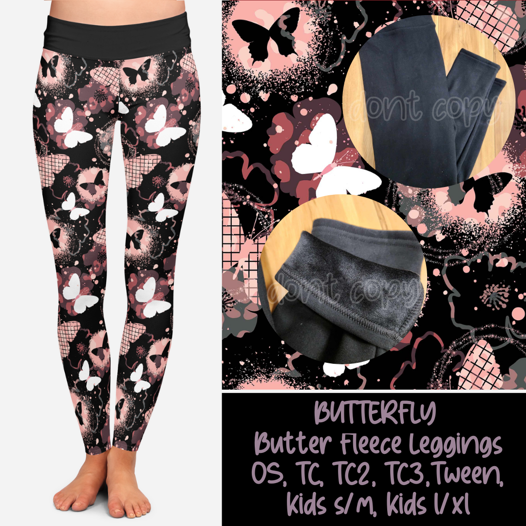 BUTTERFLY - BUTTER FLEECE LINED LEGGINGS - Like A Duchess