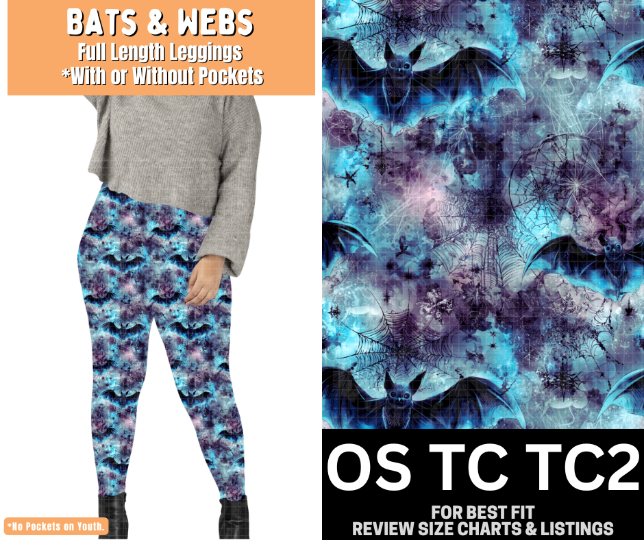 Bats & Webs Full Length Leggings w/ Pockets - Like A Duchess