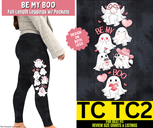 Be My Boo Watercolor Full Length Leggings w/ Side Leg Designs - Like A Duchess