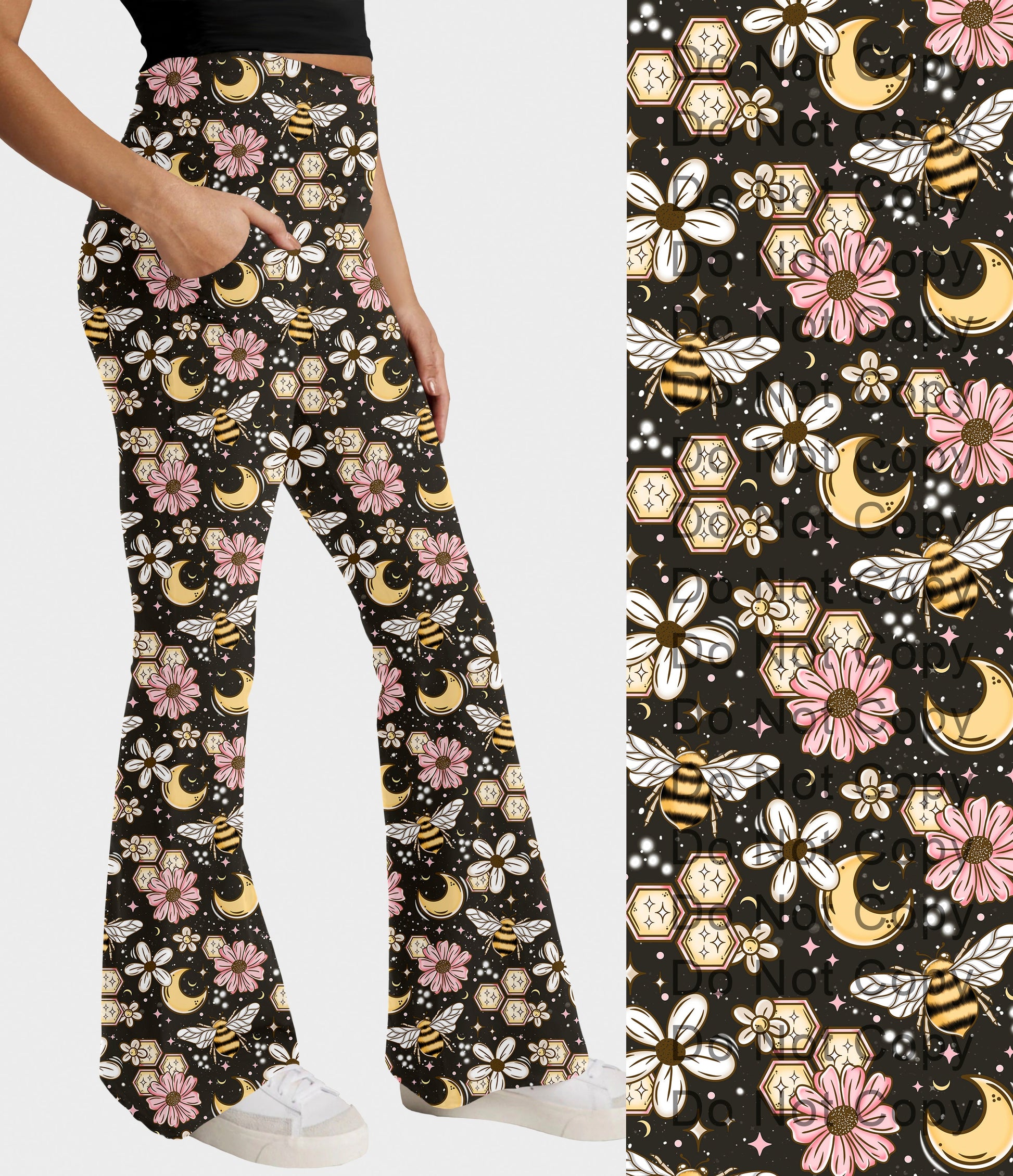 RTS - Bees and Moon Flare Leggings w/ Pockets - Like A Duchess