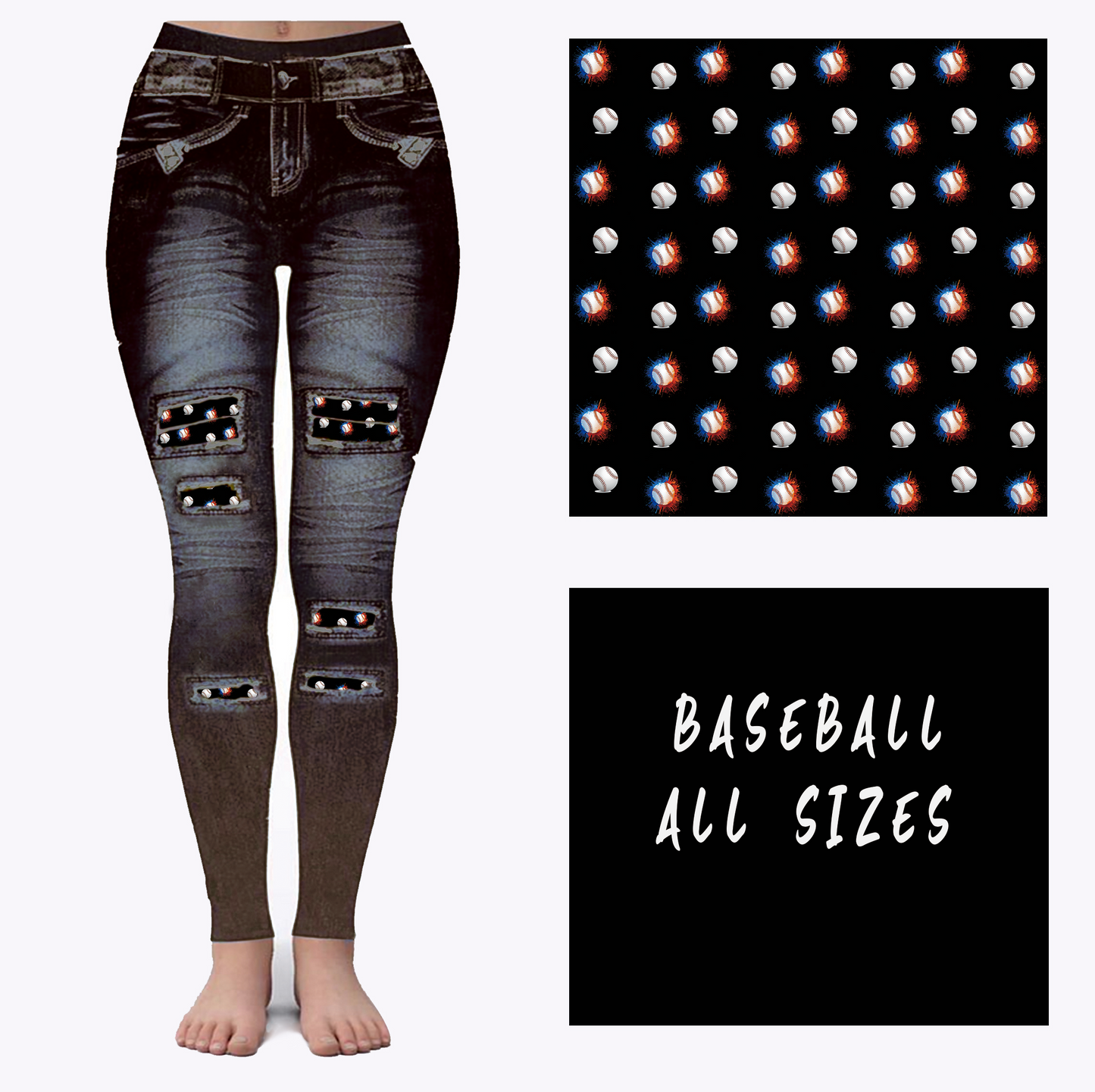 LEGGING JEAN RUN-BASEBALL (ACTIVE BACK POCKETS) - Like A Duchess
