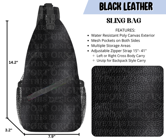 Black Leather Sling Bag
