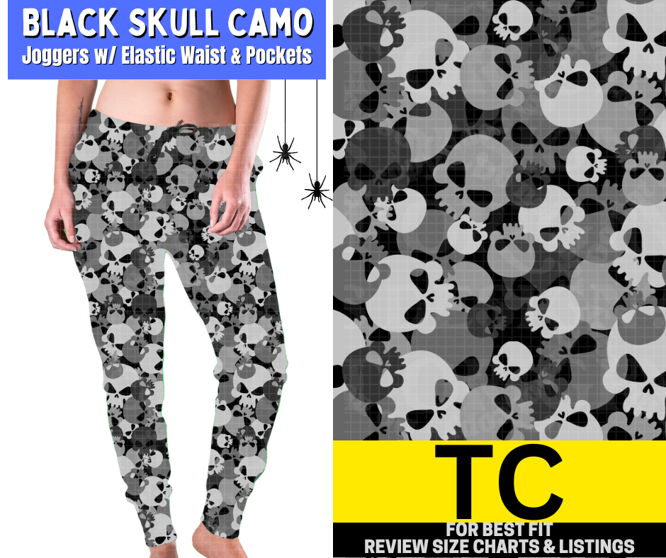 Black Skull Camo Joggers - Like A Duchess