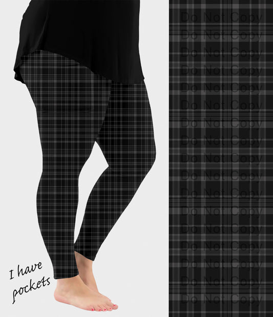RTS - Black Plaid Leggings w/ Pockets - Like A Duchess