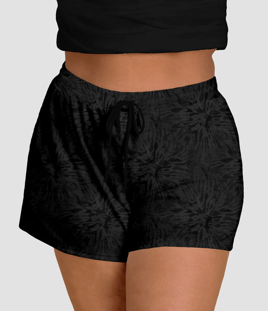 RTS - Black Tie Dye Jogger Shorts with Pockets - Like A Duchess