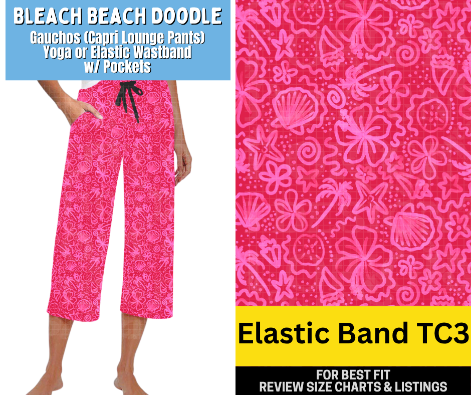 Bleach Beach Doodle Capri Gauchos