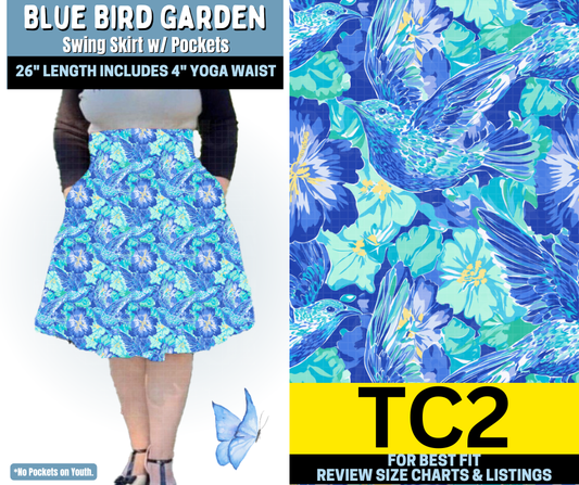 Blue Bird Garden Swing Skirt - Like A Duchess