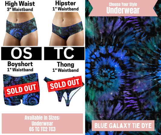 Blue Galaxy Tie Dye Hipster Underwear - Like A Duchess