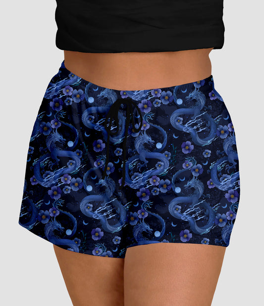 RTS - Blue Mystic Dragon Jogger Shorts - Like A Duchess
