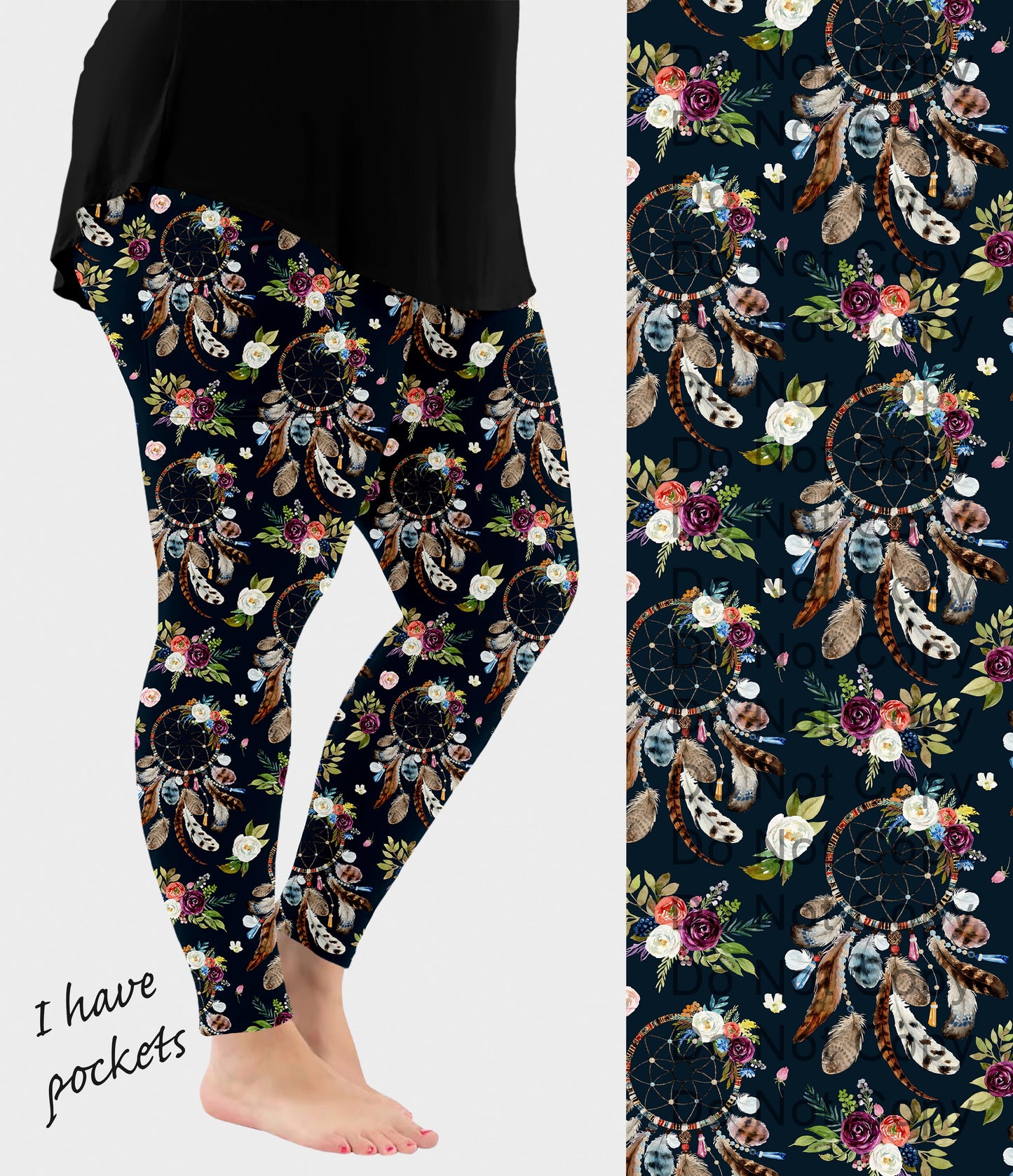 RTS - Boho Dreamcatcher Leggings w/ Pockets - Like A Duchess