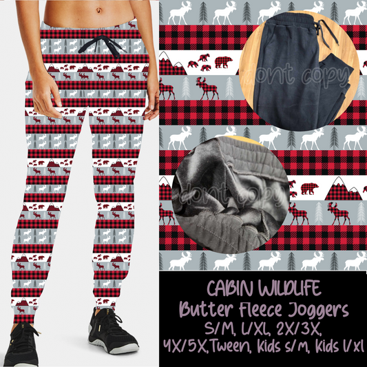 CABIN WILDLIFE - BUTTER FLEECE LINED UNISEX JOGGERS - Like A Duchess