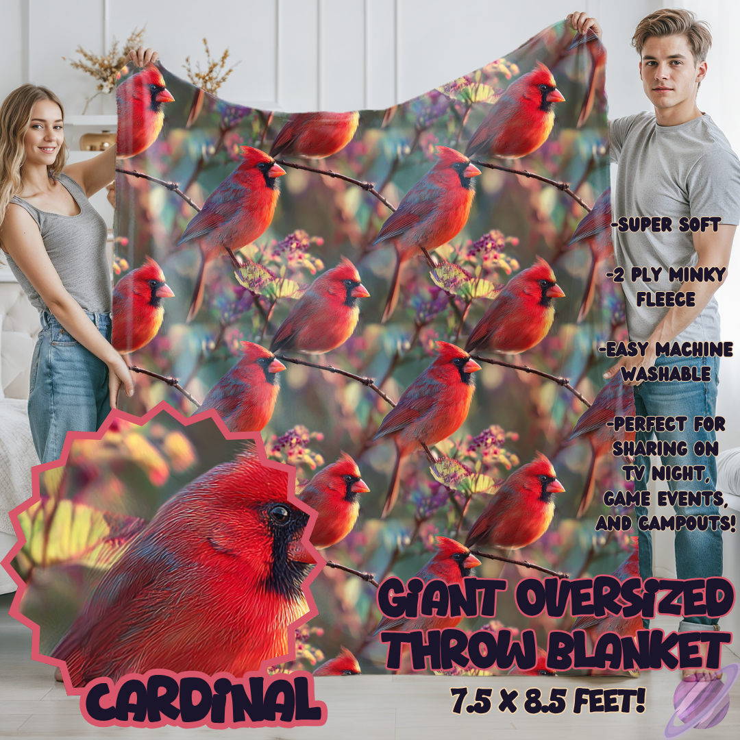 CARDINAL- OVERSIZED THROW BLANKET - Like A Duchess