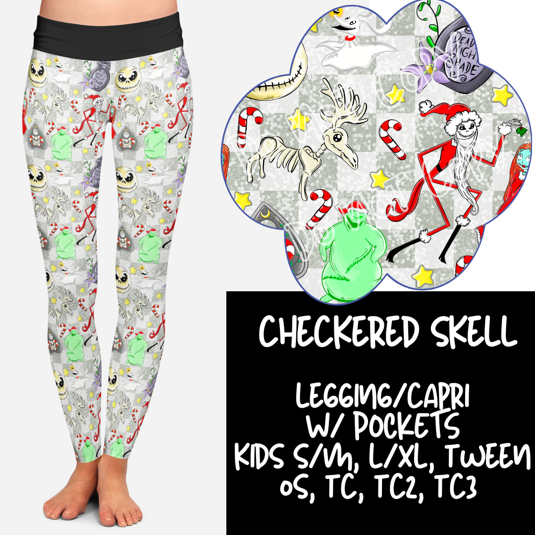CHECKERED SKELL - HOLIDAY RUN 2- LEGGINGS - Like A Duchess