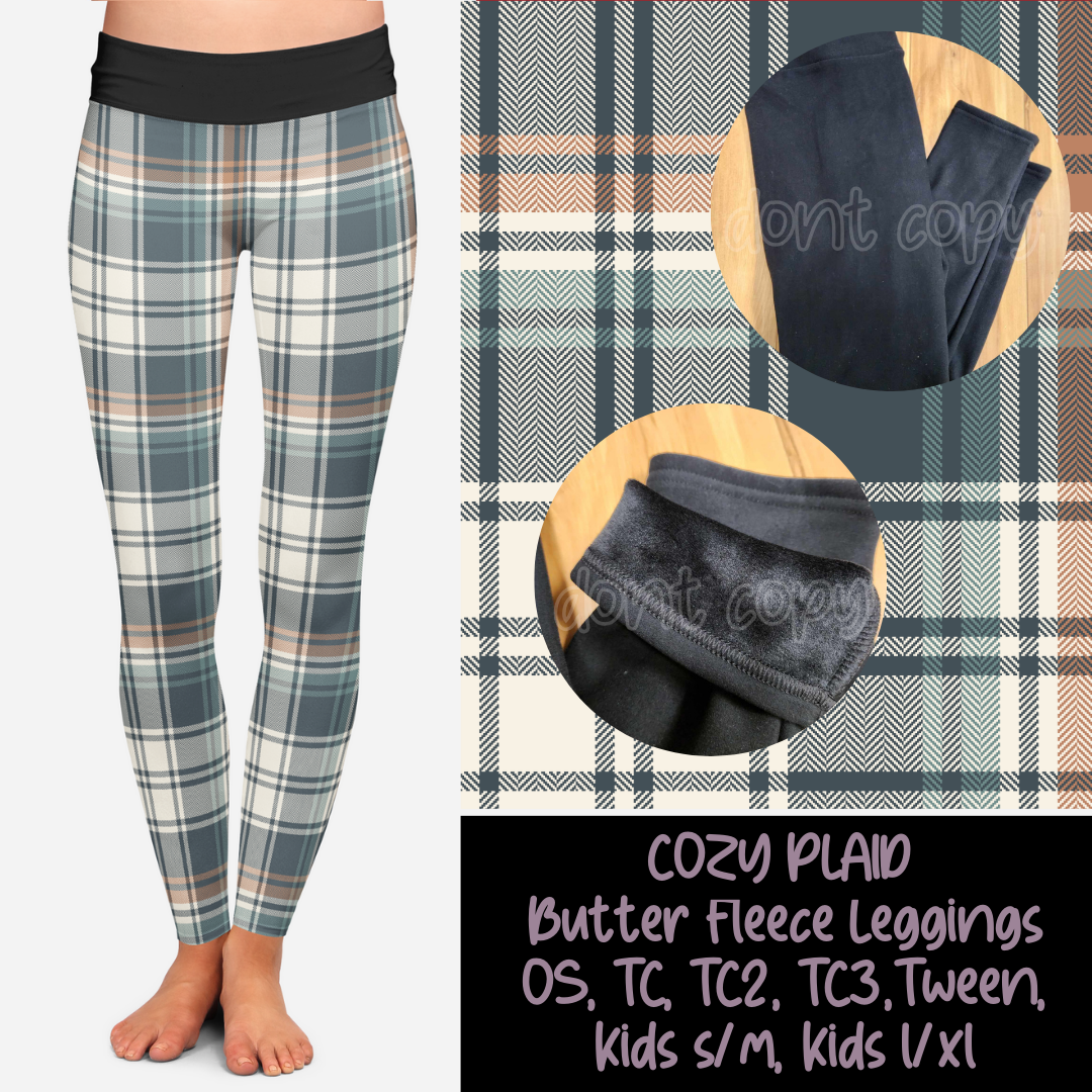 COZY PLAID  - BUTTER FLEECE LINED LEGGINGS - Like A Duchess