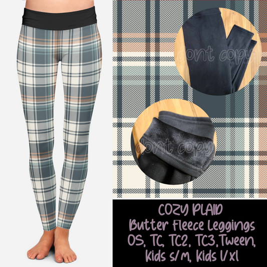 COZY PLAID  - BUTTER FLEECE LINED LEGGINGS - Like A Duchess