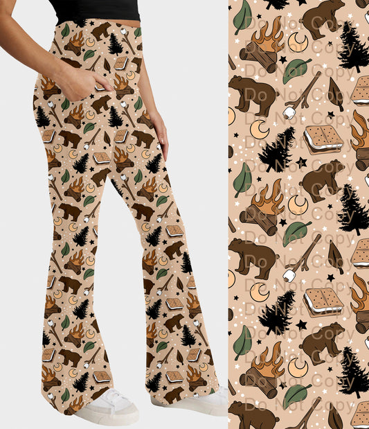 RTS - Campfire S'mores Flare Leggings w/ Pockets - Like A Duchess