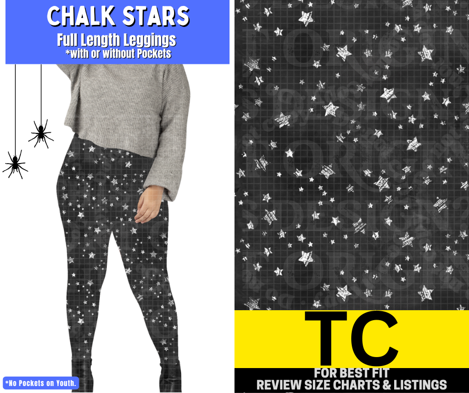 Chalk Stars Full Length Leggings w/ Pockets - Like A Duchess