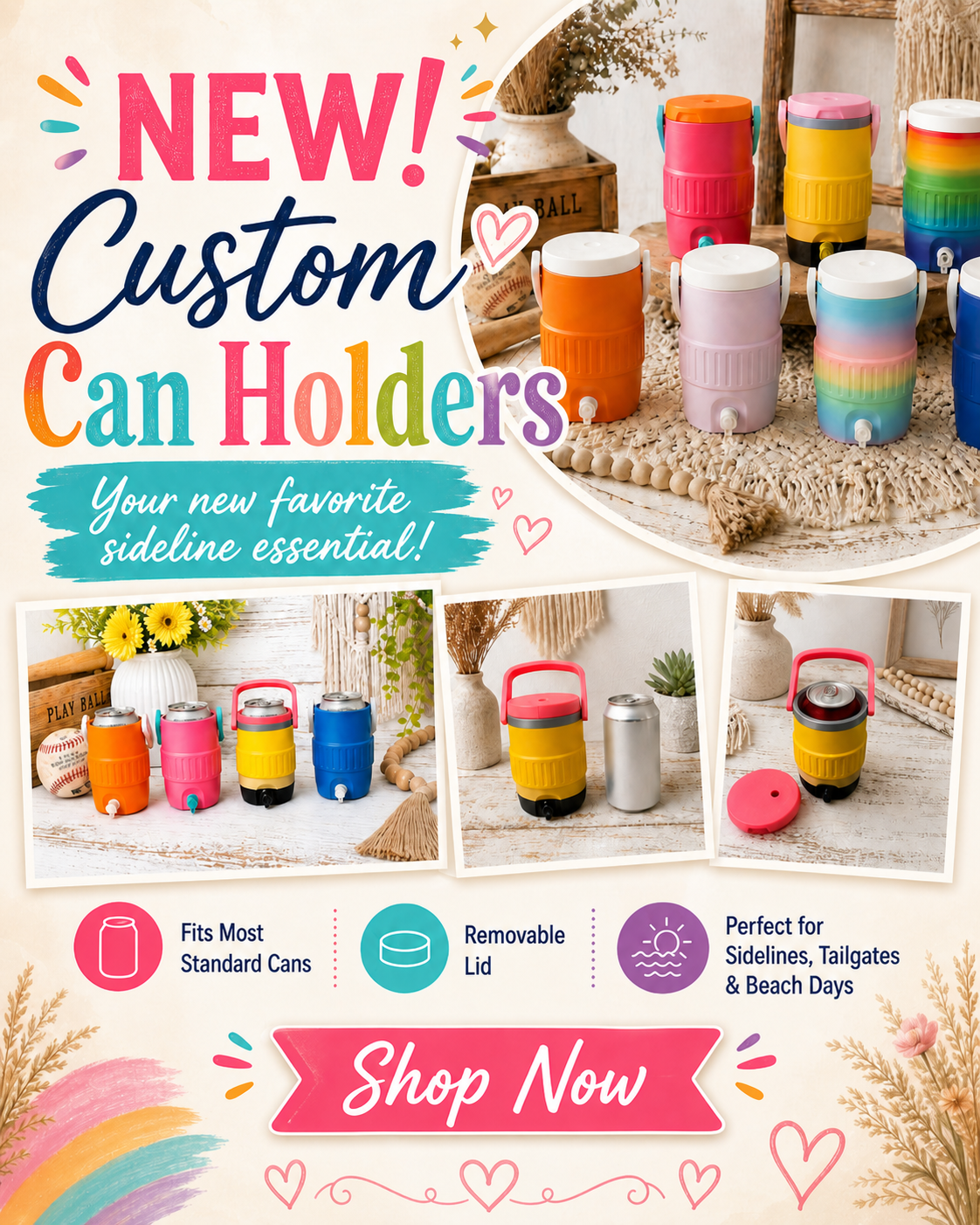 3D PRINTED CUSTOM SIDE LINE 12 OUNCE CAN HOLDERS - Like A Duchess