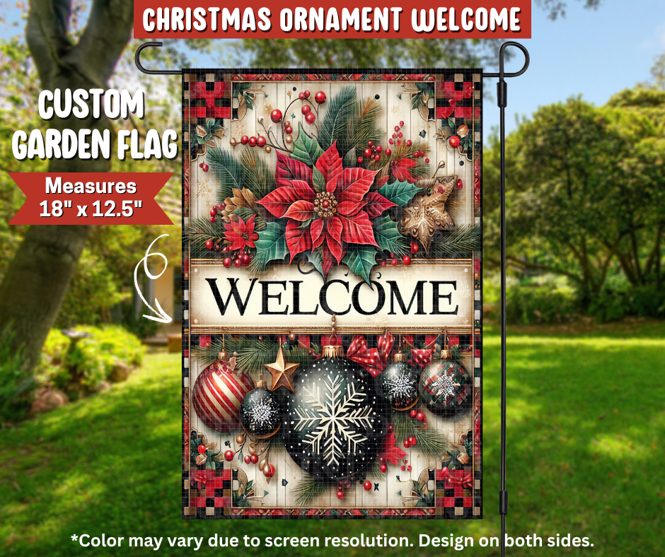 Christmas Ornament Welcome Garden Flag - Like A Duchess