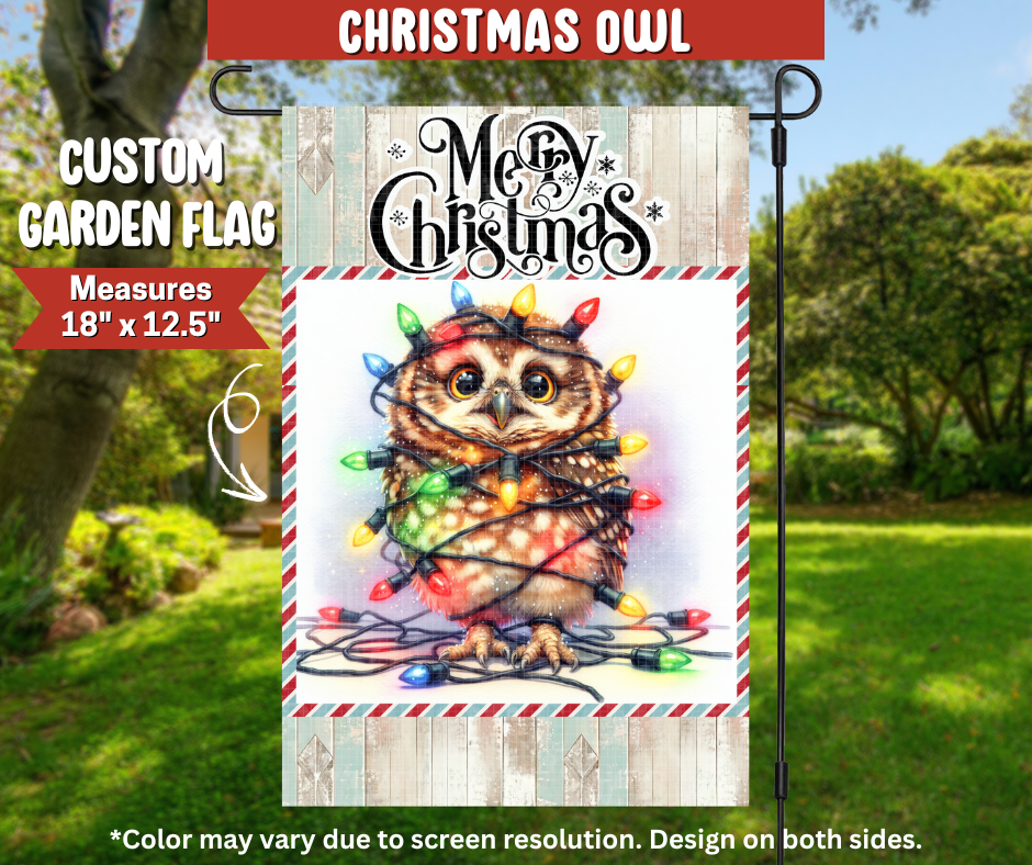 Christmas Owl Garden Flag - Like A Duchess