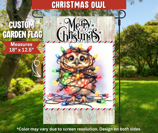 Christmas Owl Garden Flag - Like A Duchess