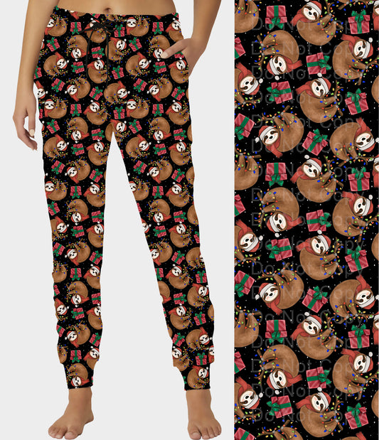 RTS - Christmas Sloth Joggers - Like A Duchess