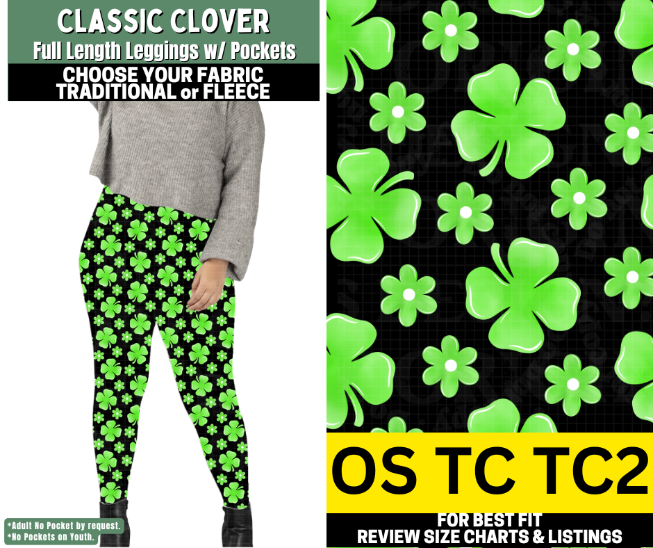 Classic Clover Leggings Choose Fleece or Traditional - Like A Duchess