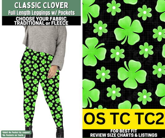 Classic Clover Leggings Choose Fleece or Traditional - Like A Duchess