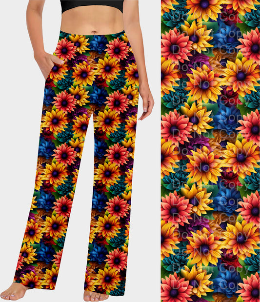 RTS - Colorful Sunflower Lounge Pants - Like A Duchess